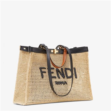 fendi tote tela e rafia|farfetch fendi tote.